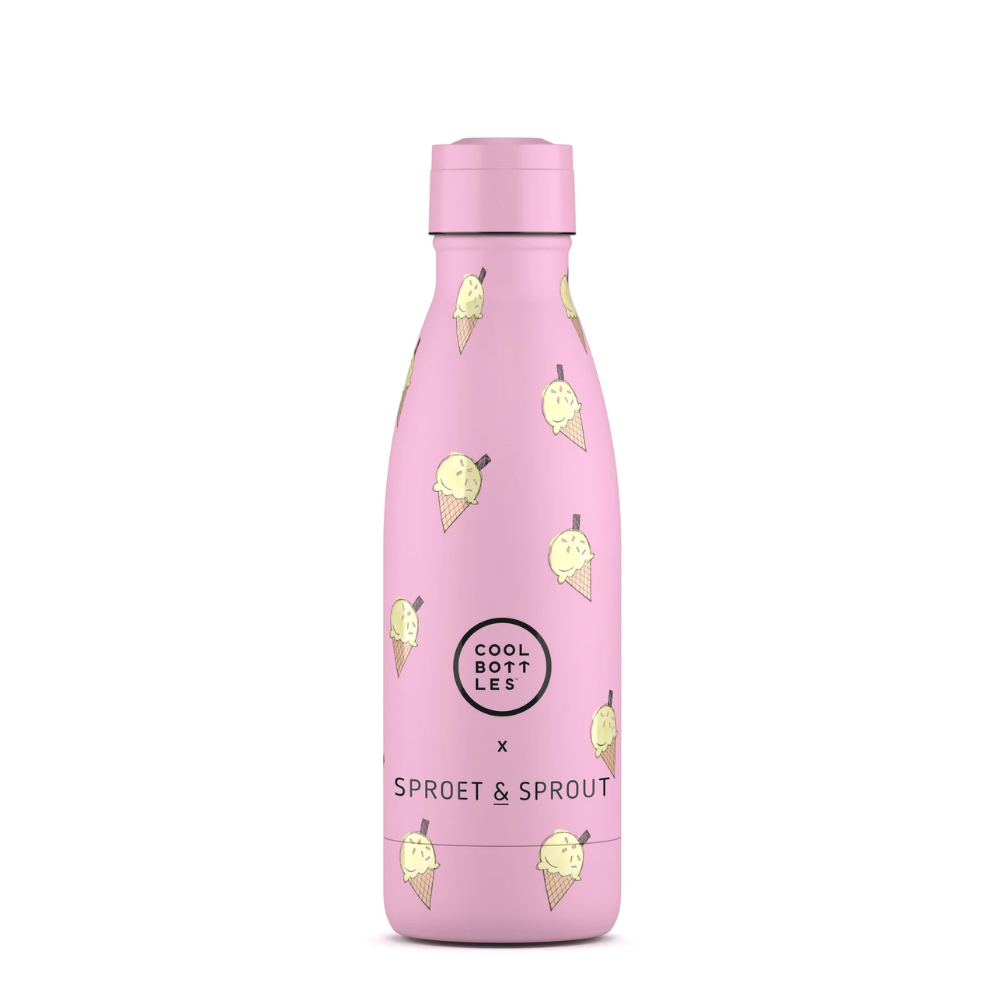Cool Bottles - Kids Triple-Insulated Water Bottle - SPRT & Pink Scoop 350ml