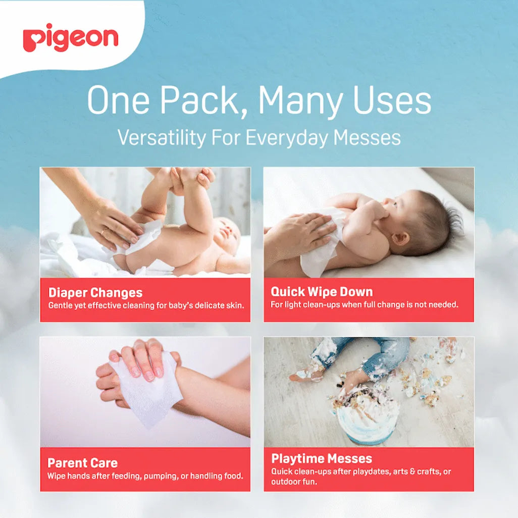 Pigeon Aqua Baby Wipes 70's Fliptop 3-in-1