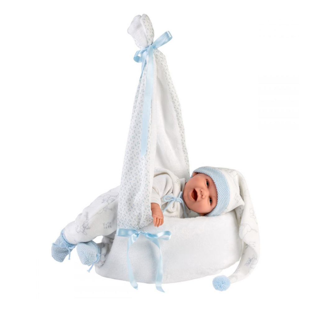 Llorens - Baby Boy Doll with Laughing Mechanism Clothing & Baby Swing: Mimo - 42cm - Motherhood