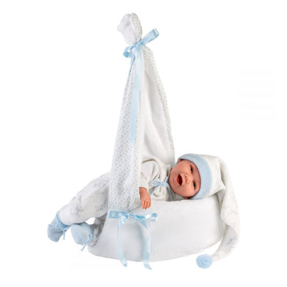 Llorens - Baby Boy Doll with Laughing Mechanism Clothing & Baby Swing: Mimo - 42cm - Motherhood