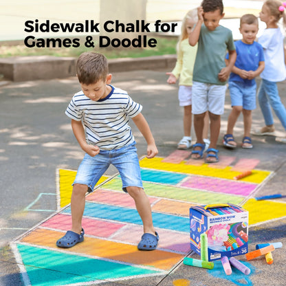Jar Meló - Sidewalk Giant Chalk with Holders - 36 Rainbow Colours