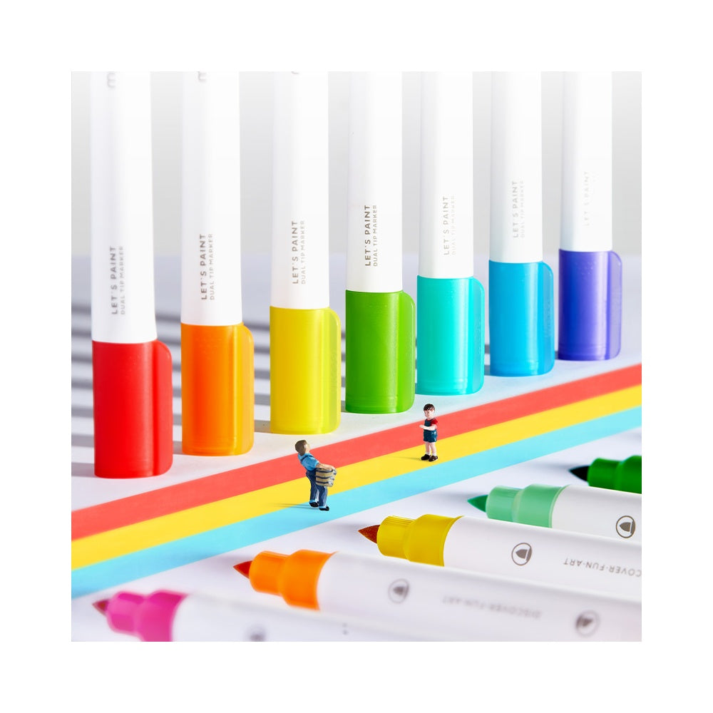 Mideer - Translucent Dual Tip Markers 24 Colours - Fine & Broad Tips
