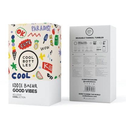 Cool Bottles - Triple-Insulated Travel Tumbler - Good Vibes 550ml