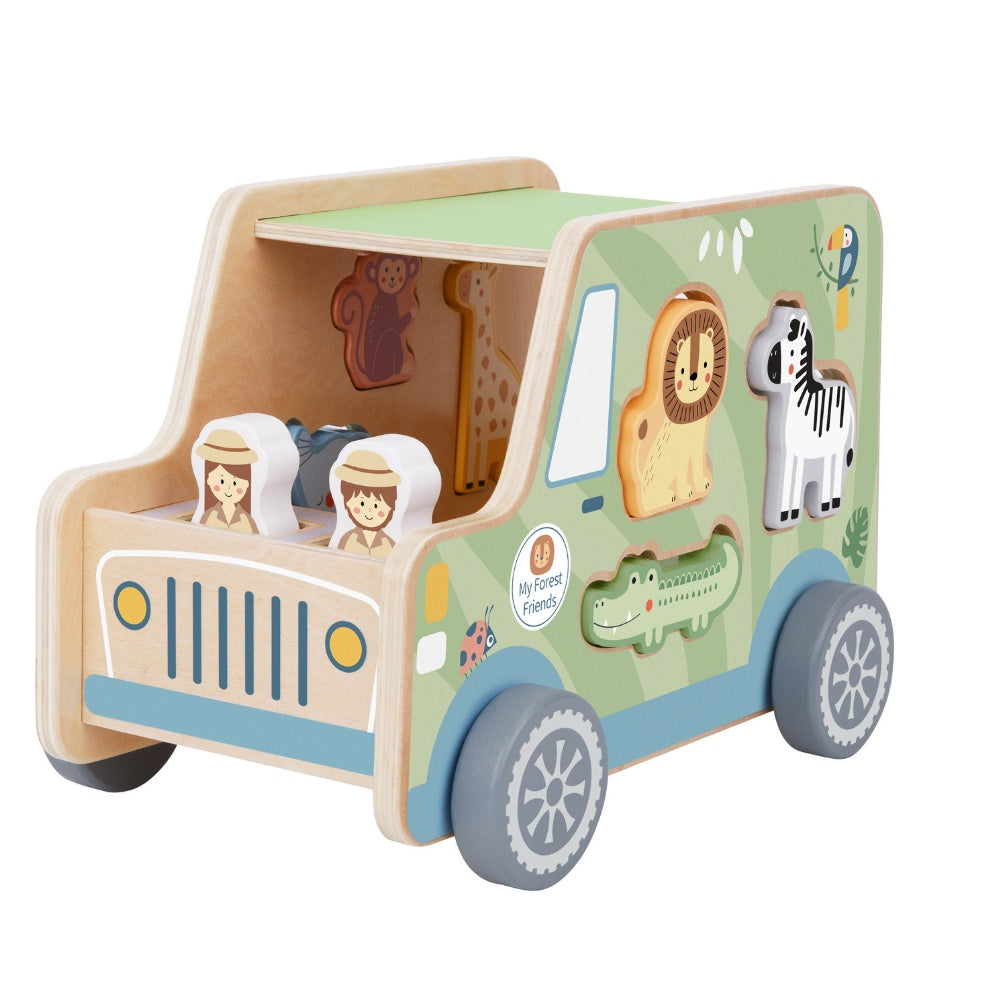 TookyToy - My Animal Friends - Safari Jeep Shape Sorting Toy 8pcs