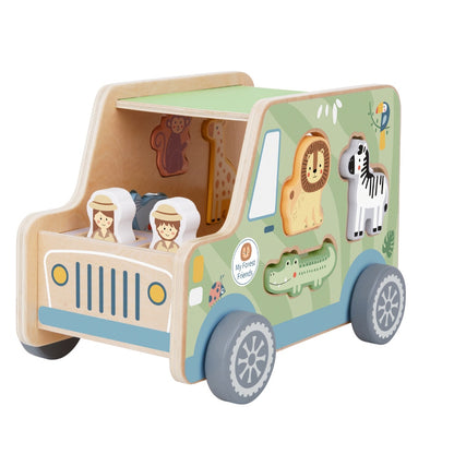 TookyToy - My Animal Friends - Safari Jeep Shape Sorting Toy 8pcs