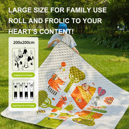 Mideer - Portable Family Picnic Mat with Artist Illustrations - Deer Camp Party