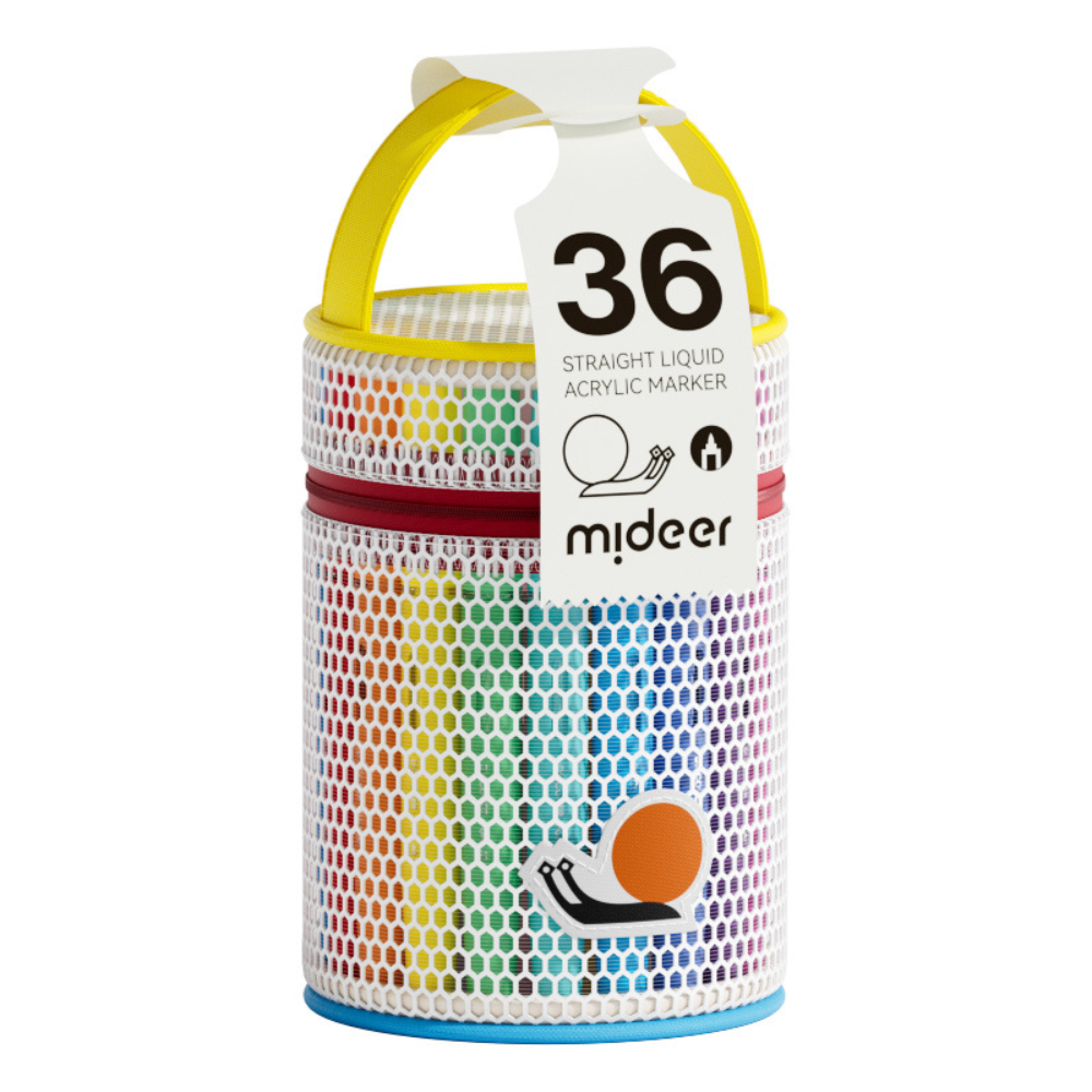 Mideer - Acrylic Markers with Carry Bag - Brush Tip - 36 Colours