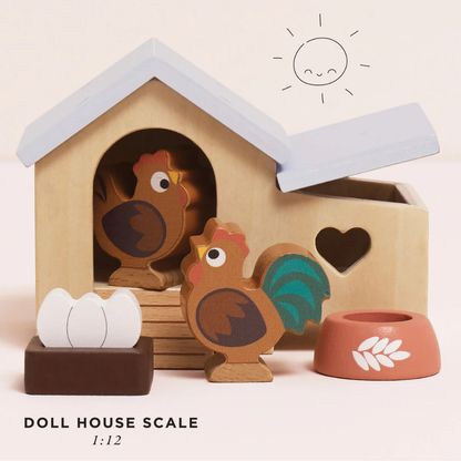 Le Toy Van - Dolls House Furniture: Chicken Coop Playset - 6pcs