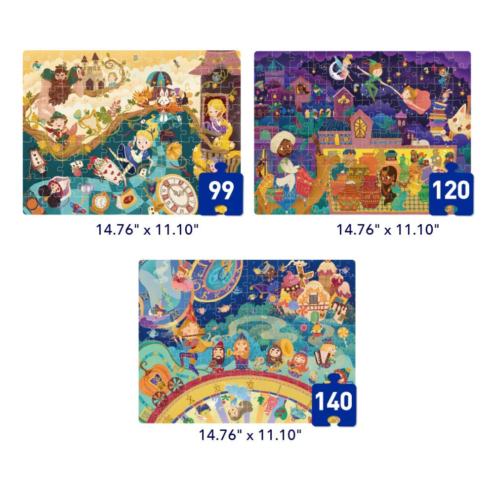 Mideer - Level Up Jigsaw Puzzle for Kids - 3-in-1 - Level 5 Fairytale World