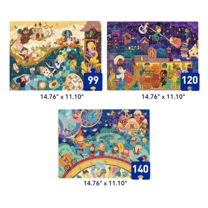 Mideer - Level Up Jigsaw Puzzle for Kids - 3-in-1 - Level 5 Fairytale World
