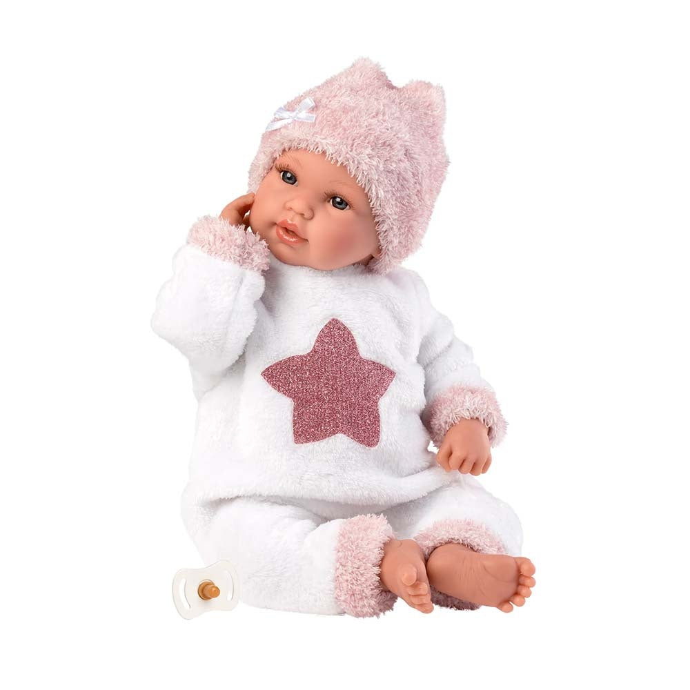 Llorens - Newborn Baby Girl Doll with Crying Mechanism, Clothing & Accessories: Star - 36cm
