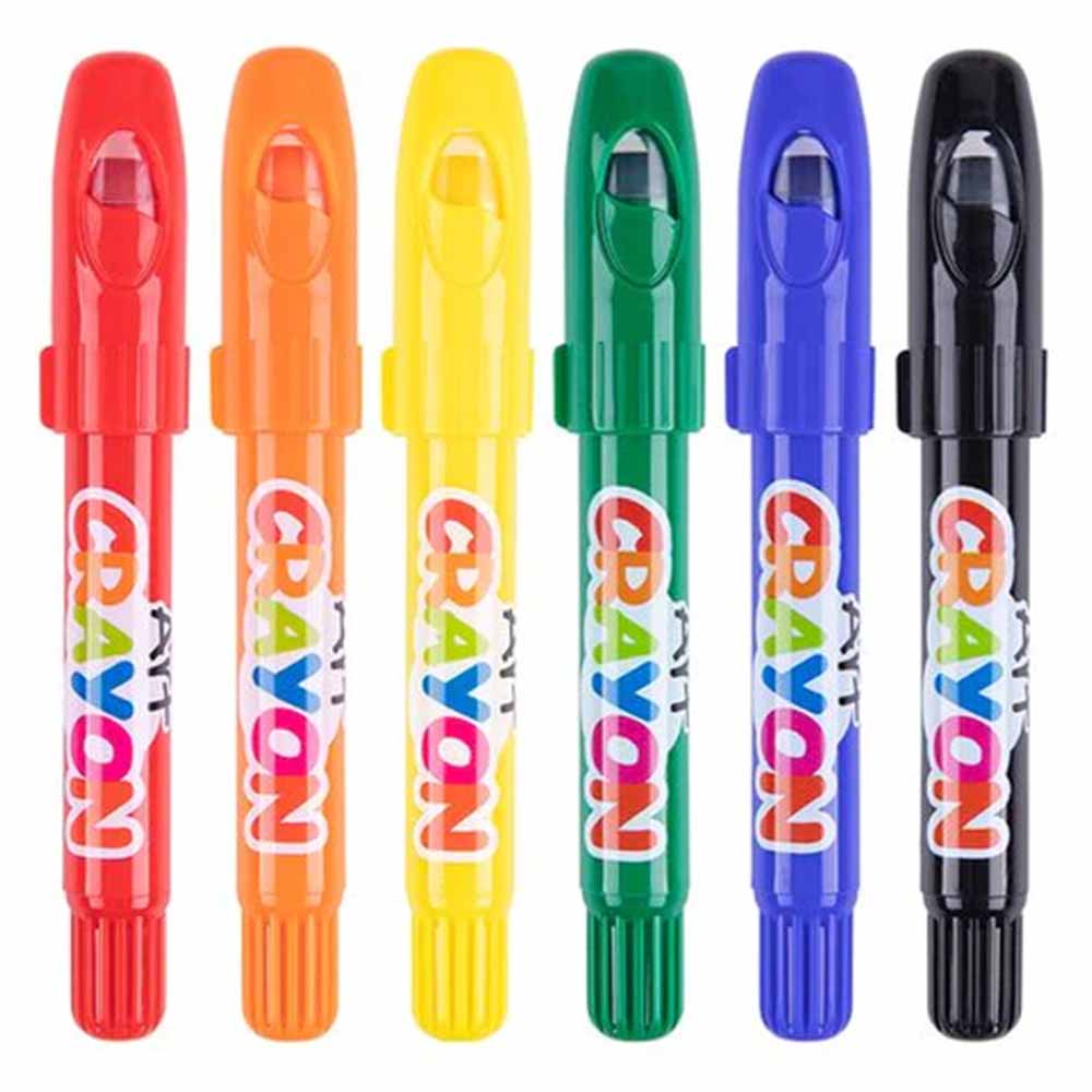 TookyToy - Twistable Washable Silky Crayons - 6 Colours - Motherhood