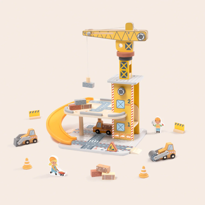 TookyToy - Pretend Play Port Crane Toy Set - 24 Pieces