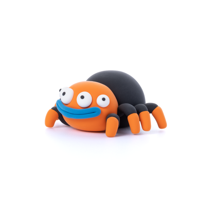 Hey Clay - Modelling Air-Dry Clay with Fun Interactive App - Turtle, Orange frog, Tarantula, Series Exotic Pets, 6 cans
