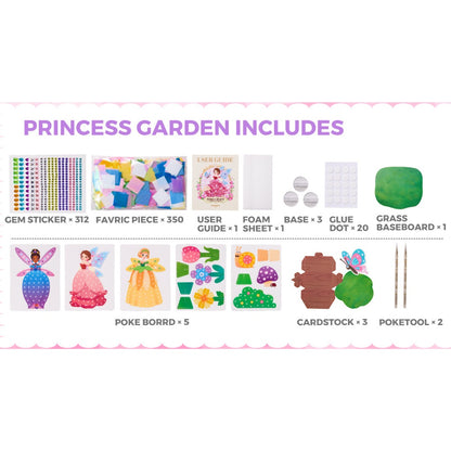 Jar Meló - 3-in-1 Dress Making Poke Arts & Crafts Set: Princess Garden