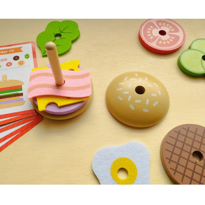 TookyToy - Making A Burger - Stacking & Sequencing Activity Toy