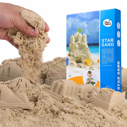 Jar Meló - Kids Kinetic Sand Play Set with 2kg Magic Sand, Tray and Tools
