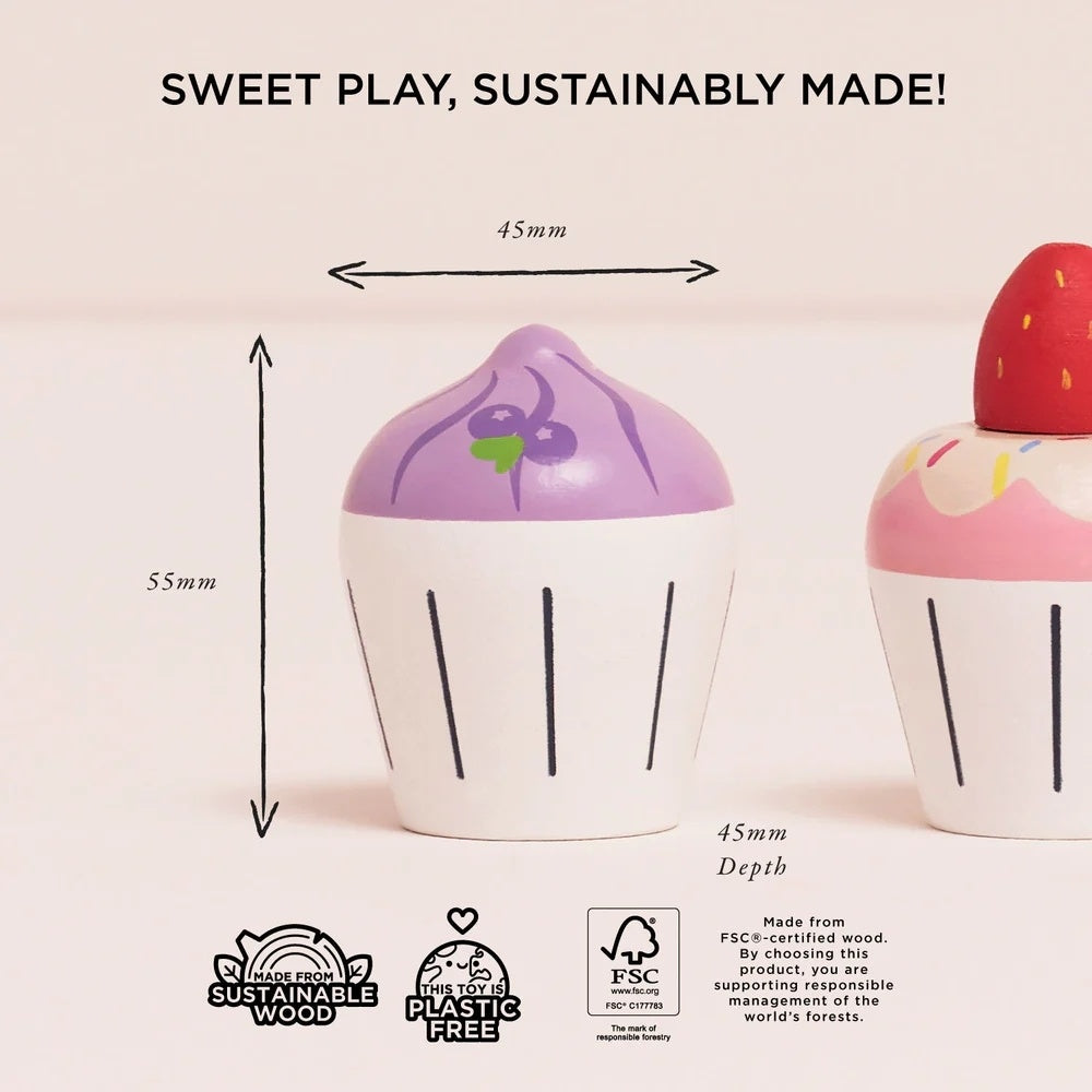 Le Toy Van - Wooden Cupcake Play Food Set