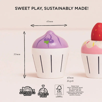 Le Toy Van - Wooden Cupcake Play Food Set