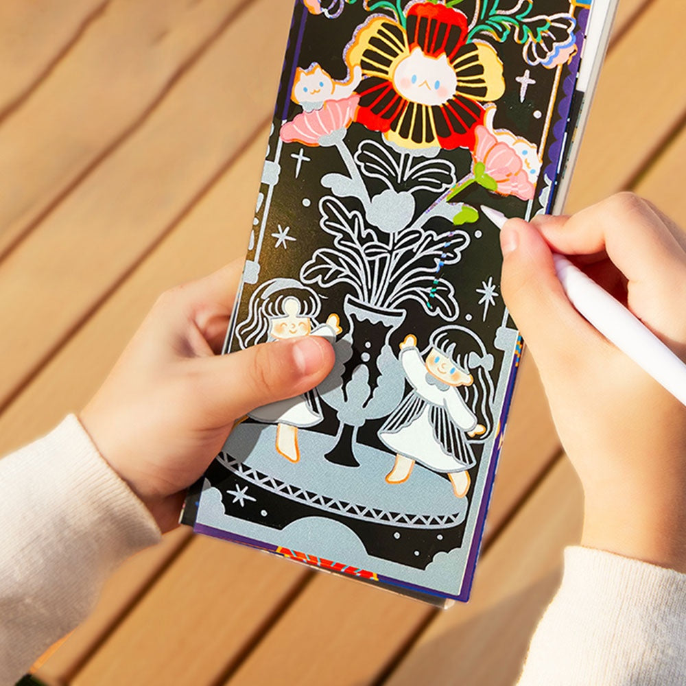 Jar Meló - Shining Scratch Art Paper Book - Starlight Girls