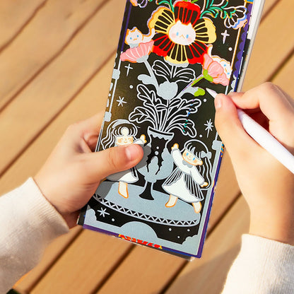 Jar Meló - Shining Scratch Art Paper Book - Starlight Girls