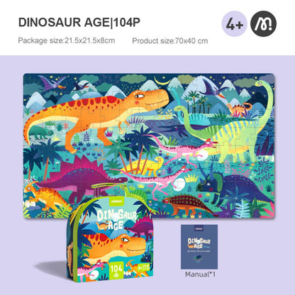Mideer - Gift Box Jigsaw Puzzle for Kids - Dinosaur Age - 104 Pieces