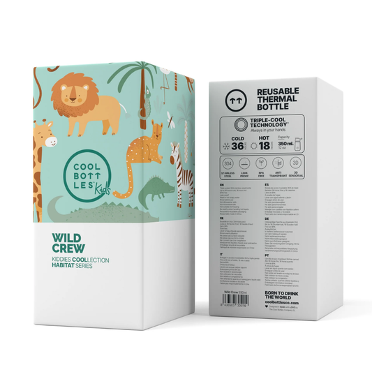 Cool Bottles - Kiddies Triple-Insulated Water Bottle - Wild Crew 350ml