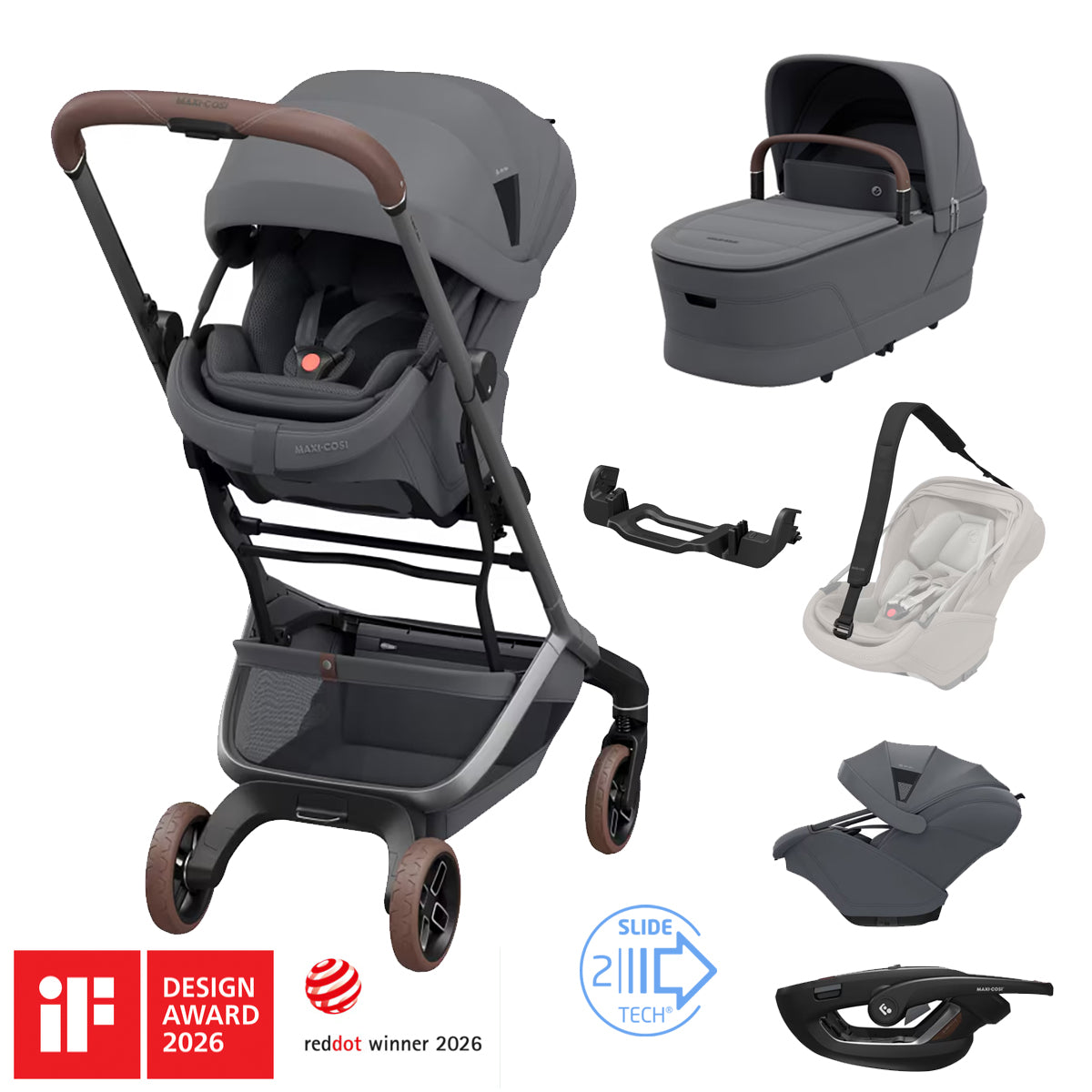 ZERO-G Travel System: Fame Cabin Stroller + Coral Slide Pro Car Seat + Fame Cabin Cot