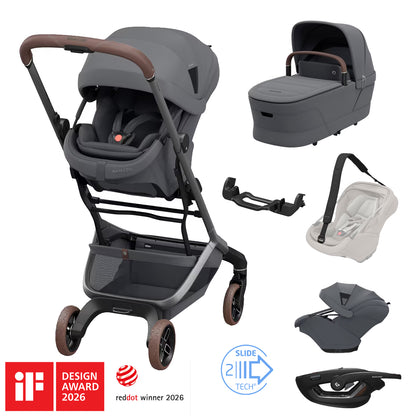 ZERO-G Travel System: Fame Cabin Stroller + Coral Slide Pro Car Seat + Fame Cabin Cot