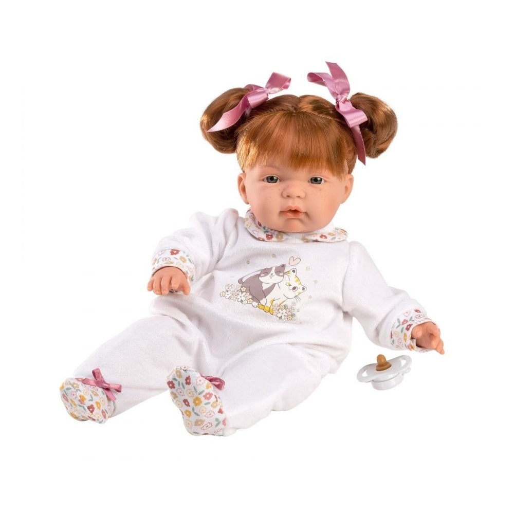 Llorens - Baby Girl Doll with Hair, Clothing & Accessories: Joelle - 38cm