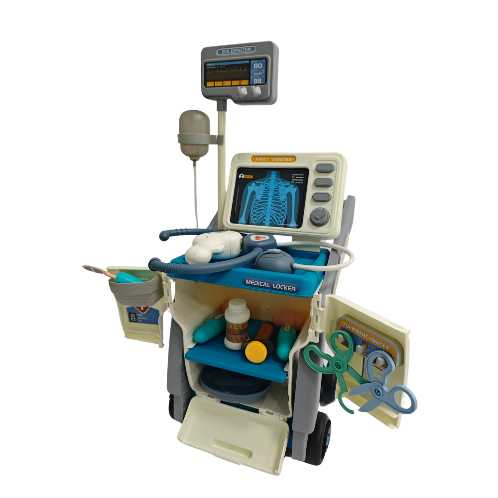 Cogo - Pretend & Play Doctor Set - Medical Crash Cart - 33 Pieces