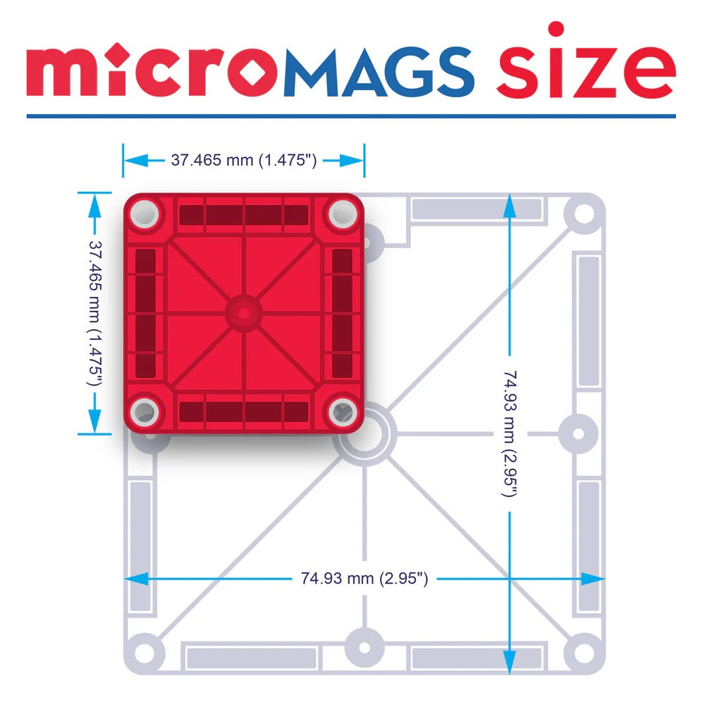 Magna-Tiles - Magnetic Construction Set - microMAGS Deluxe Set - 70pcs