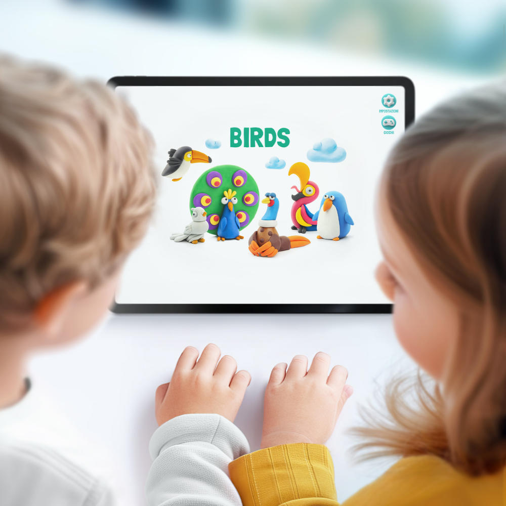Hey Clay - Modelling Air-Dry Clay with Fun Interactive App - Penguin, series Birds, 3 cans