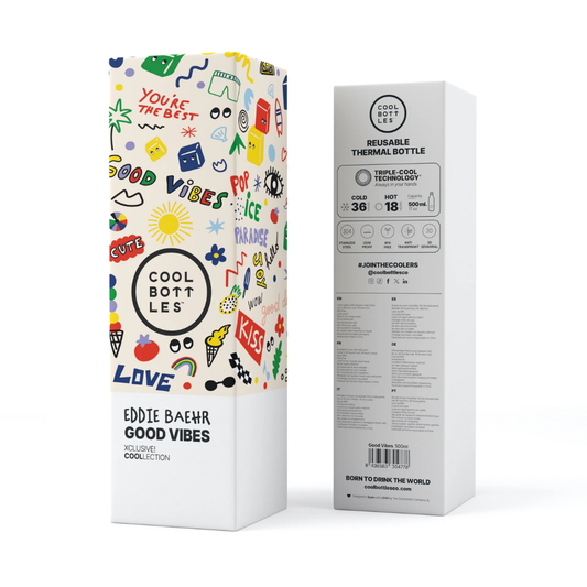 Cool Bottles - Triple-Insulated Water Bottle - Good Vibes 500ml