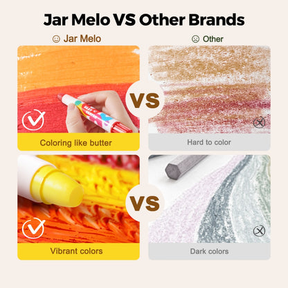 Jar Meló - Twistable Silky Crayons - Washable - 12 Colours