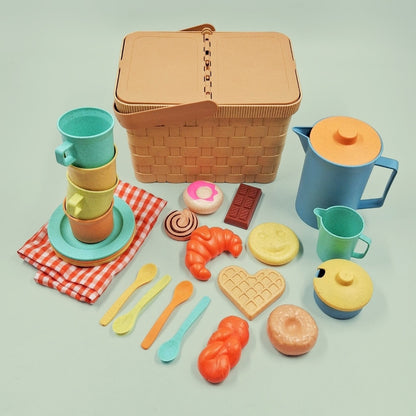 Mingli Toys - Pretend & Play - Picnic Teapot Play Set - Eco-friendly - 27 Pieces