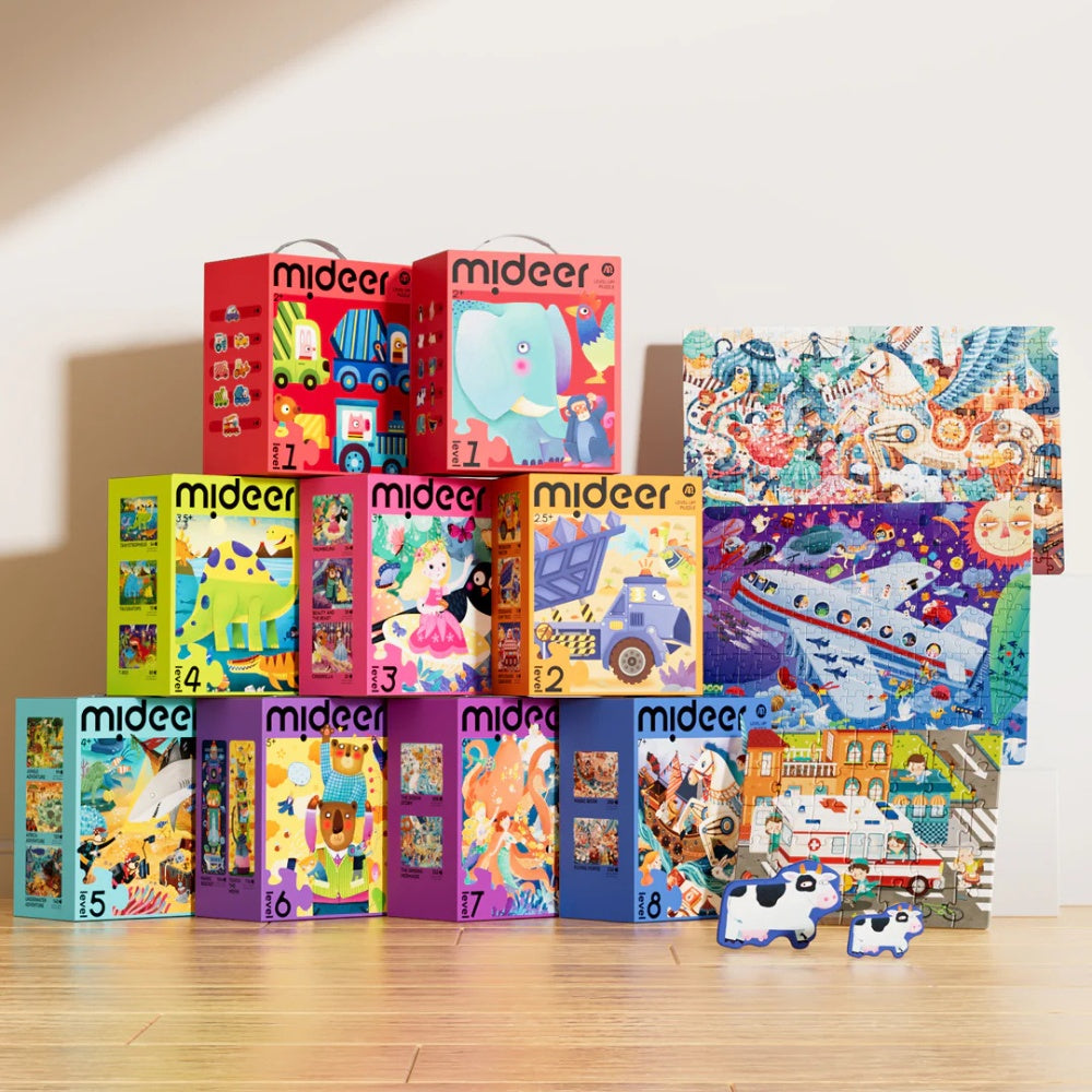 Mideer - Level Up Jigsaw Puzzle for Kids - 3-in-1 - Level 3 Nature