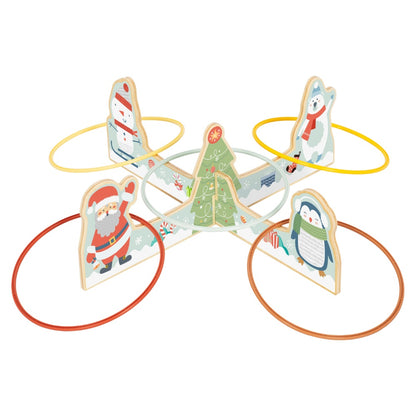 hi Pando - Wooden Ring Toss Game - Christmas Themed - 7pcs