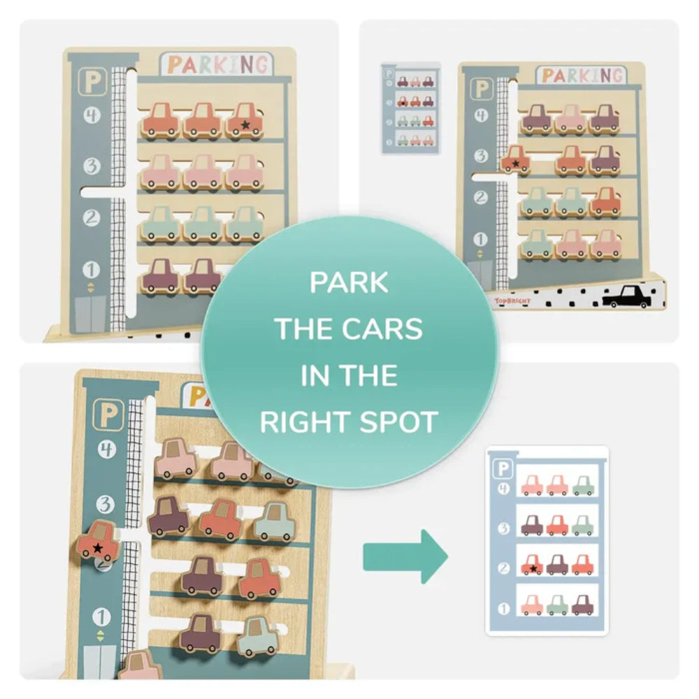 TopBright - Montessori Parking Challenge: Sliding Puzzle Board Game for Kids