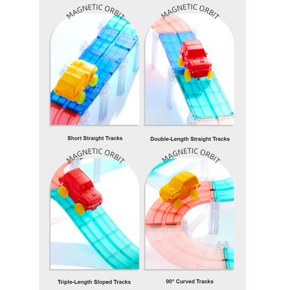 Mideer - Racing Track Grooved Magnetic Tiles Building Set