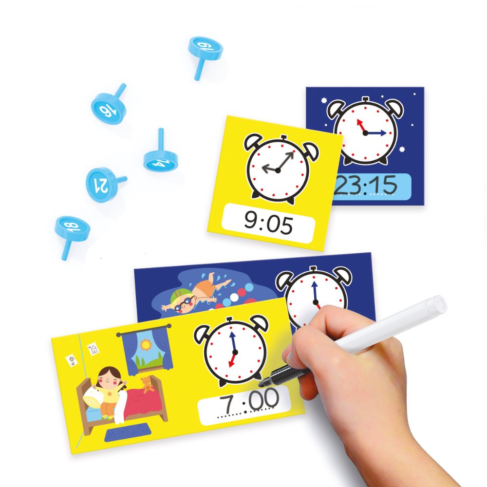 Quercetti - Play Montessori Wooden Clock - Time Learning Toy for Kids