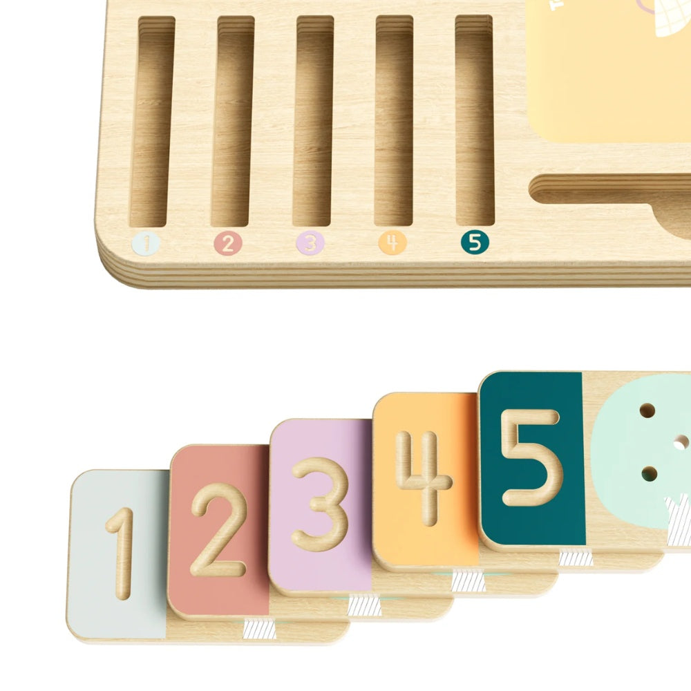 TopBright - Wooden Montessory Fruit Tree Counting & Writing Number Toy