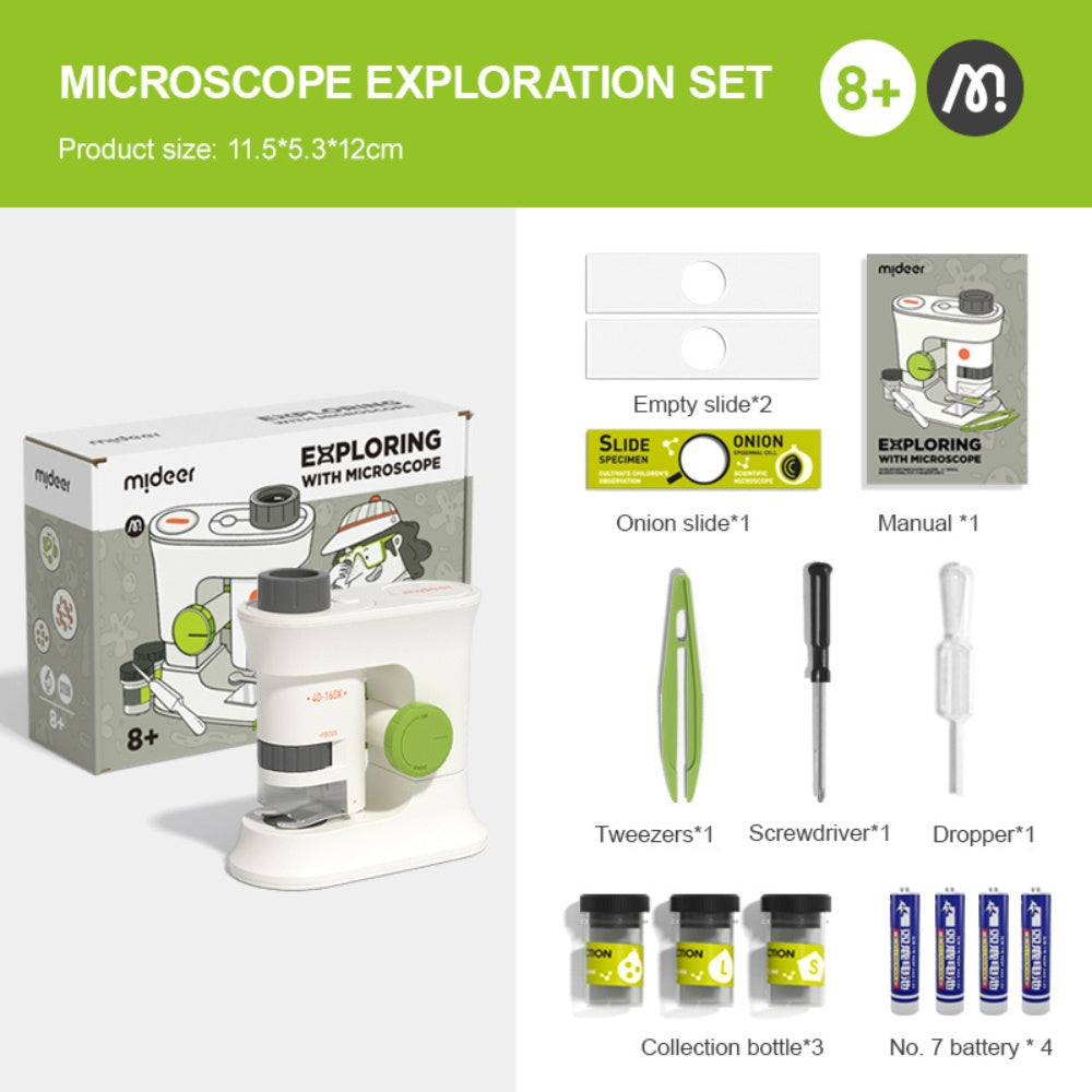 Mideer - Exploring With Microscope - Handheld and Standing Microscope for Kids