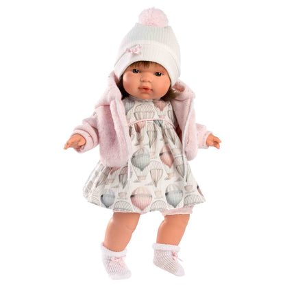 Llorens - Baby Girl Doll with Crying Mechanism, Clothing & Accessories: Lola - 38cm - Motherhood