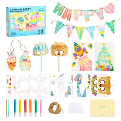 Jar Meló - Carnival Party - Squeegee Painting Arts and Crafts Kit for Kids