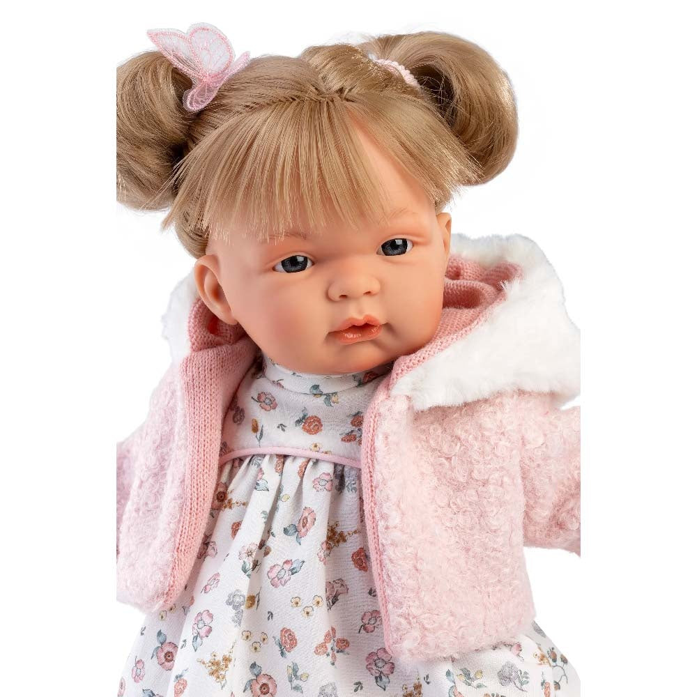 Llorens - Baby Girl Doll with Crying Mechanism, Outfit & Accessories: Joelle - 38cm