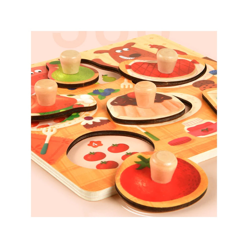 Mideer - Wooden Peg Puzzle - Dinner Time