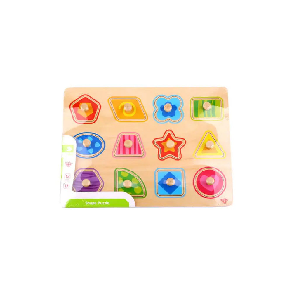 TookyToy - Wooden Peg Puzzle - Shapes & Colours