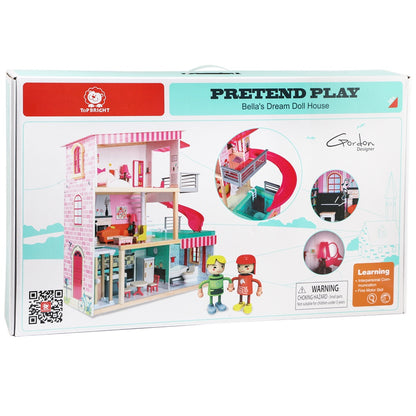 TopBright - Modern Doll House - Fully Furnished with Lights & Sounds - 80 x 25 x 75 cm - 20pcs-**