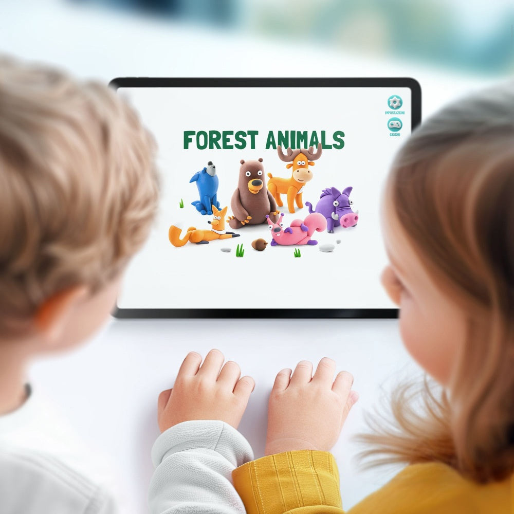 Hey Clay - Modelling Air-Dry Clay with Fun Interactive App - Fox, series Forest Animals, 3 cans